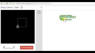 Blockly Games  Solution Turtle 1 [upl. by Aleicarg]