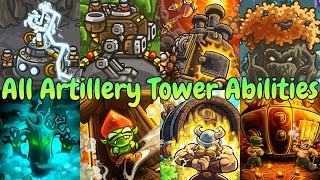 All Artillery Towers Abilities  Kingdom Rush [upl. by Alihet]