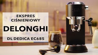 Ekspres ciśnieniowy DeLonghi DL Dedica EC685  dane techniczne  RTV EURO AGD [upl. by Nnyleitak]