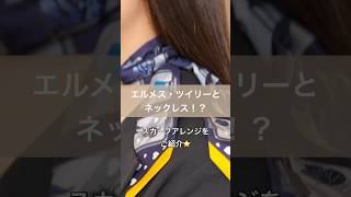 エルメスツイリースカーフ×ネックレス 大人可愛いアレンジ｜アクセサリー HERMES twilly スカーフ [upl. by Stephana]