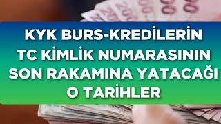 KYK BURSKREDİLERİN TC KİMLİK NUMARASINA GÖRE YATACAĞI O TARİHLER 🔥 [upl. by Jerrylee]