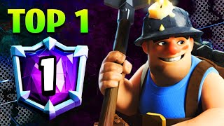 TOP 1 Ladder Push with Miner  Clash Royale [upl. by Eiram25]