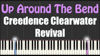 Up Around The Bend  Creedence Clearwater Revival  Piano Tutorial [upl. by Netfa]