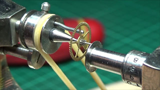 Watchmaking Clock Pivoting jacot Lathe часовой станок с моторчиком [upl. by Kihtrak]