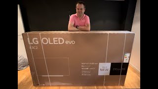 2022 LG OLED C2 83quot unboxing and wall mounting [upl. by Courtund92]