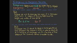 Endogenous vs Exogenous Variables [upl. by Anaimad]