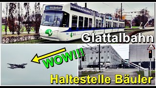 Bahnübergang und Glattalbahn Haltestelle Bäuler [upl. by Jaala762]