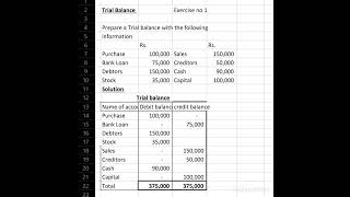 Prepare a Trial Balance  Class 11 Exercise sum no 1 [upl. by Dnalevets]