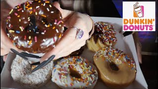 ASMR HUGE Dunkin Donuts Mukbang amp Coffee  Whispered Food Review food asmreating fastfood [upl. by Nyrek431]