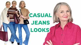 10 CASUAL OUTFITS FOR BOOTCUT JEANS  OVER 60 [upl. by Savage]