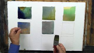 Watercolor Mixing  Creating Green Gray and Violet [upl. by Akinehs]