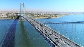 Aerial View of VerrazanoNarrows Bridge New York [upl. by Akere598]