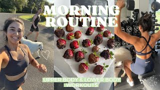 Morning Routine  Current Lower amp Upper Body Workouts [upl. by Dralliw]