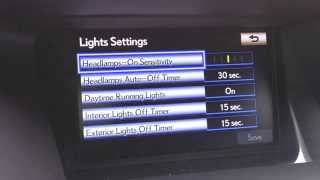 Lexus Nav In Depth How ToHeadlamps On Sensitivity [upl. by Karlise]