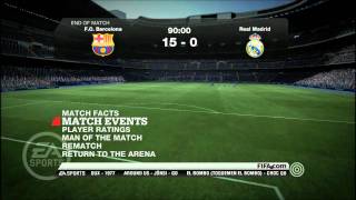 FIFA 11 PC Biggest Win Barcelona 150 Real Madrid [upl. by Roybn]