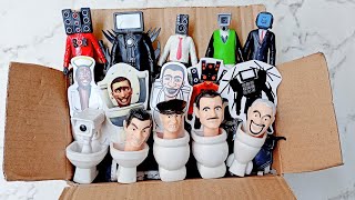 SKIBIDI TOILET TOYS Action FigureUnboxing Satisfying Cheap Price Giant TV Man sticker vs real 4 [upl. by Phemia]