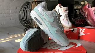 Nike Air Max 1 87 quotGLACIER BLUEquot Metallic PlatinumGlacier BlueCollectionPart 529 [upl. by Tildy]