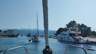 Lefkada  channel amp port video sailing in Greece [upl. by Ludmilla352]