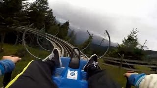 Rodelbaan Rodelen Dolomieten Italie Alpine coaster Merano Dolomites Italy Meran roller coaster [upl. by Mctyre132]