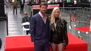 Chris Hemsworth at his Hollywood Walk of Fame star ceremony with Anya TaylorJoy [upl. by Ynes]