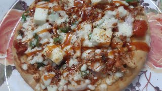 Veg cheese pizza recipeveg cheese pizza with readymade baseveg pizza at home in oven sizzling tast [upl. by Akoek197]