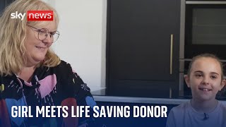 Stem cell transplant Girl meets donor who saved her life [upl. by Sivra273]