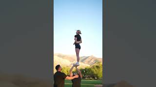 Stunts and views mountains cheerleadingstunts stunting acro nature viralshort [upl. by Neelyaj632]