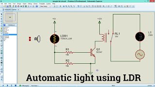 Automatic Night lamp using LDR  LDR simulation in proteus  E Infotainment [upl. by Renrut]