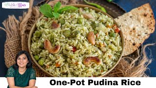 OnePot Pudina Rice Recipe Mint Rice Pudina Pulao [upl. by Aleibarg]