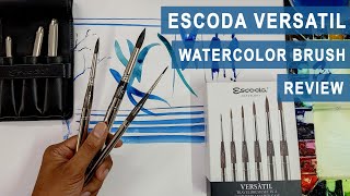 Escoda Versatil Watercolor Travel Brush Set Review  Best Watercolor Travel Brush [upl. by Aidnac]