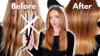 How to Straighten Hair with No Heat The Wrap Method Tutorial [upl. by Abshier]