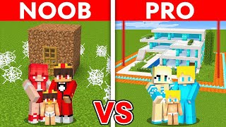 Noob Familie vs Pro Familie SICHERSTES HAUS BAU CHALLENGE in Minecraft [upl. by Netram114]