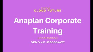 Anaplan Tutorial Anaplan Tutorail for Beginners  Anaplan Training  Anaplan Training in Telugu [upl. by Adnawal]