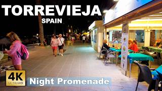 Torrevieja Night Esplanade  Spain Costa Blanca  Walking tour 4k 60fps [upl. by Onairpic]