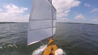 Beth Sailing Canoe  crossing the mouth of Mattapoisett Harbor [upl. by Merci455]