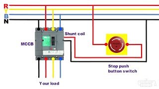 Shunt Trip Breaker Wiring Diagram JrElectricSchool [upl. by Moguel]