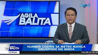 Number coding sa Metro Manila sinuspinde ng MMDA [upl. by Akkimat]