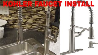 HOW TO INSTALL A KOHLER KITCHEN FAUCET UNBOXING AND COMPLETE INSTALL STEP BY STEP [upl. by Venn433]