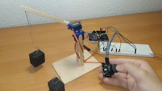 GRUA con ARDUINO  PROYECTO con servomotores  Para principiantes Explicado paso a paso [upl. by Walke]