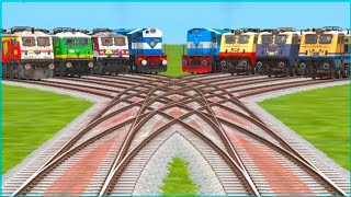 Eight Trains Crossing at Bumpy Railroad Track in Real Life Indianrailwaytrainsimworld [upl. by Bettina924]