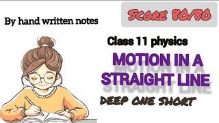 class 11 physics ch 2  deep one short with hand written notes  ye dekh lo 😱🗞️🗞️ YHI ayega [upl. by Shermy]