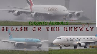 RainyDay Plane Spotting At CYYZ Canada splash On The Runway video [upl. by Elaine606]