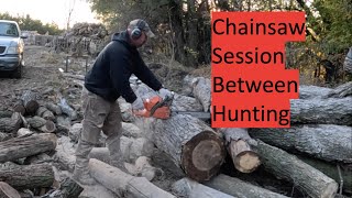 Chainsaw Session Between Huntsfirewood [upl. by Aciretal550]