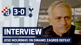 quotTo say sad is not enoughquot  Jose Mourinho reflects on Europa League exit  Dinamo Zagreb 30 Spurs [upl. by Knapp532]