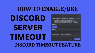 Discord Timeout  How to EnableUse Discord Timeout Feature  Discord Server Timed Out [upl. by Alyk]