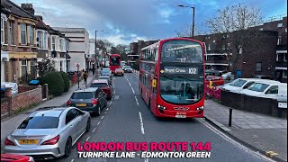 London Bus Part Journey Route 144  Turnpike Lane to Edmonton in North London  Upper Deck POV 🚌 [upl. by Keri]