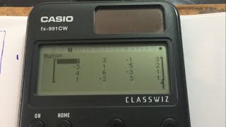 Determinante de una matriz 4x4 con calculadora casio fx991CW [upl. by Ayaj226]