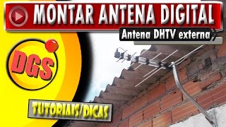 Como Montar Antena Digital HDTV Externa VHF e UHF [upl. by Euginomod605]