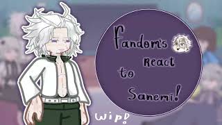 Fandoms react to…🌪️Shinazugawa Sanemi 🌪️❗️WIP❗️ by Kxayy0 [upl. by Linson]