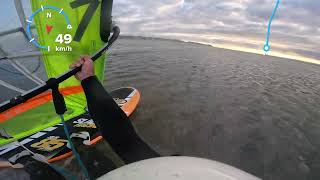 Windsurfing Terschelling low wind fun with JP85 EVO9 96m2 and Hurricane SRD 42cm fin [upl. by Francisco503]